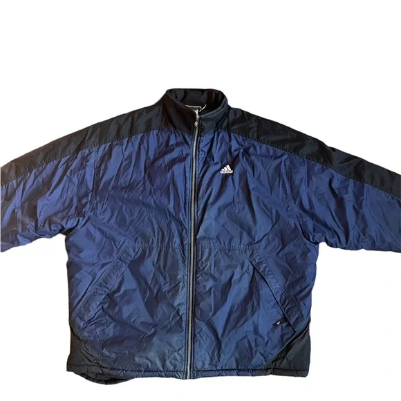 Mens Vintage Black & Navy Adidas Jacket